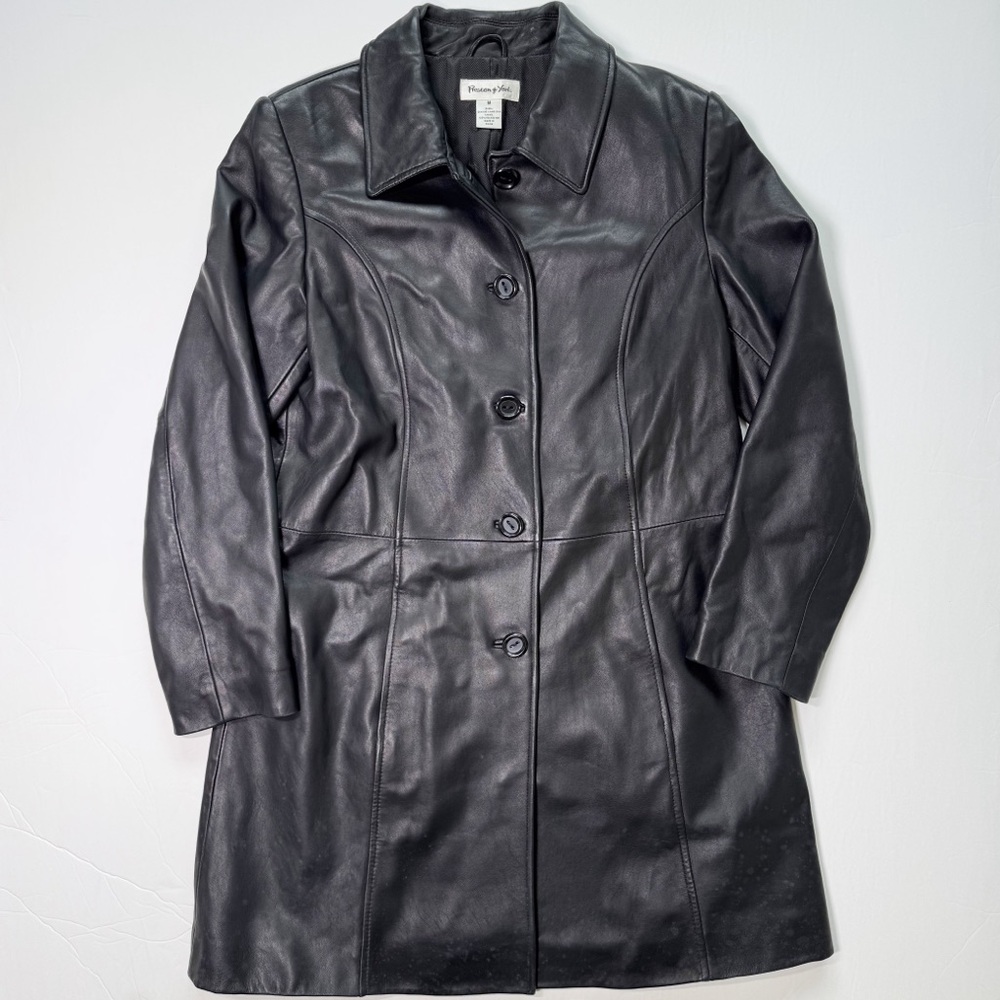 Preston & York Black Genuine Lamb Skin‎ Leather Coat Medium